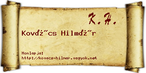 Kovács Hilmár névjegykártya